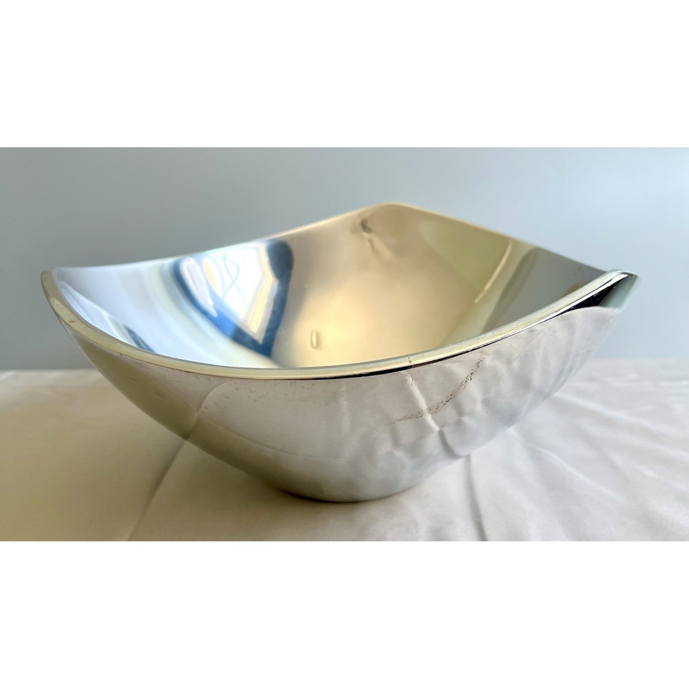 Nambe 528 Tri-Corner Alloy Serving Bowl Mid Century Modern 1967 Design 11 Inch
